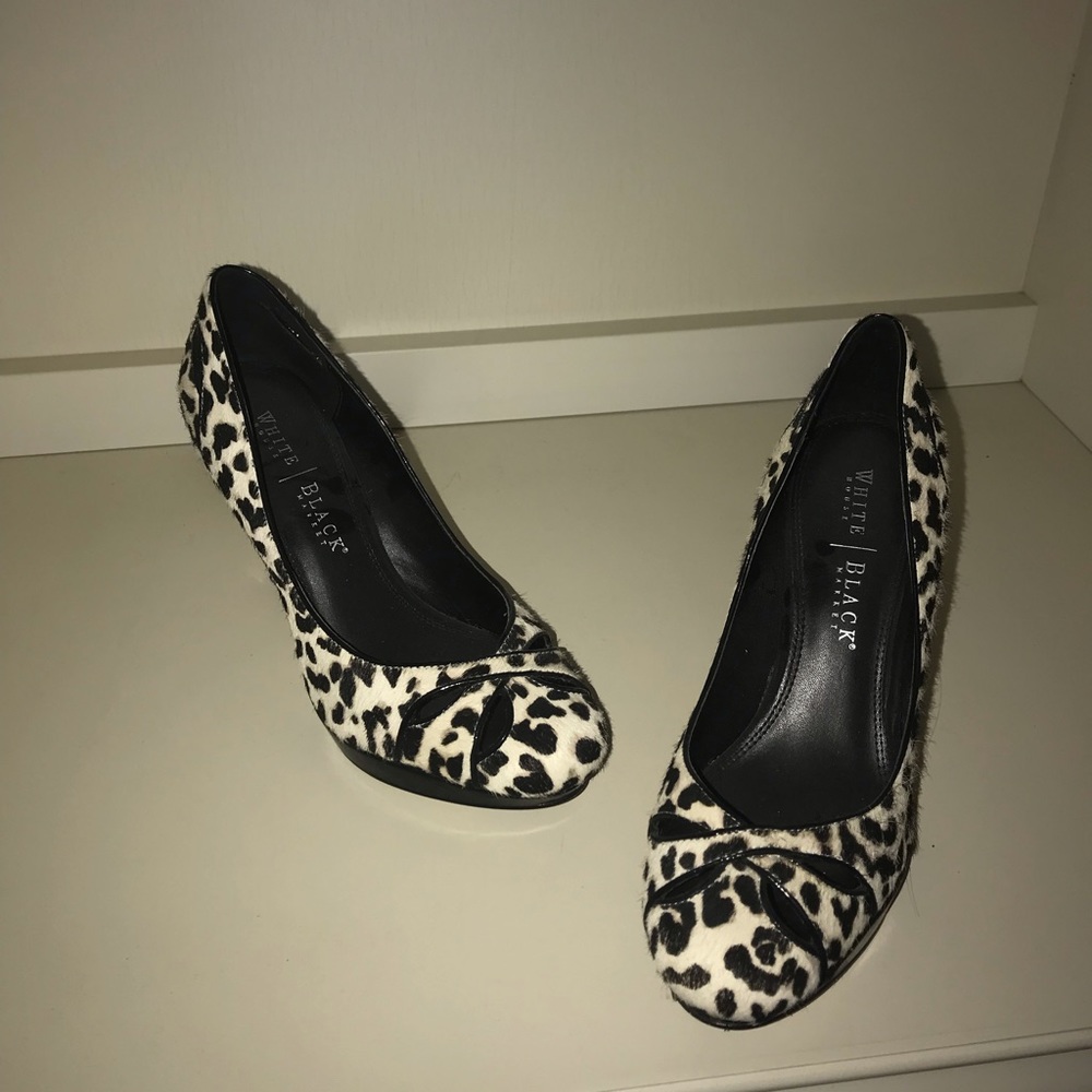 WHBM Calf Hair Leather Cut Out Pump